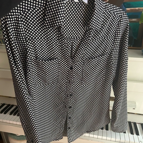 Classic Y2K Black and White Polka Dot Men's Shirt XS - Picture 13 of 16